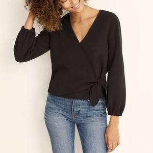 Madewell Texture & Thread Crepe Wrap Top